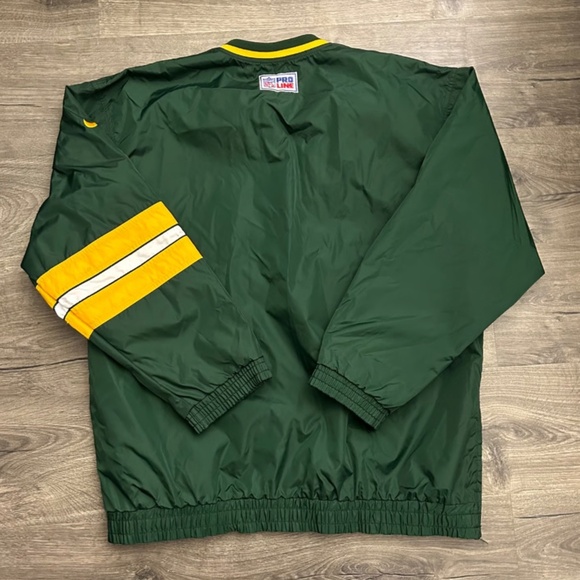 Pro Line Reversible Green Bay Packers Windbreaker Pullover Sweater Size XL - Picture 5 of 5